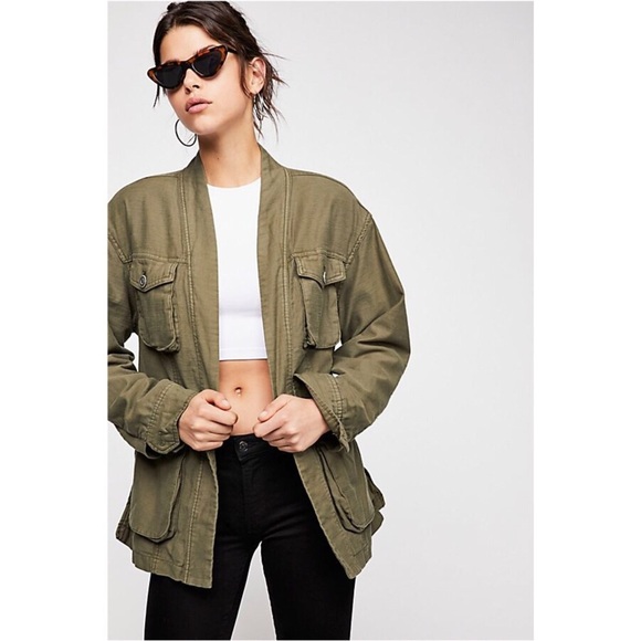 Free People Jackets & Blazers - NWT Free People In Our Nature Army Military Cargo Jacket Moss Green Small Sz S